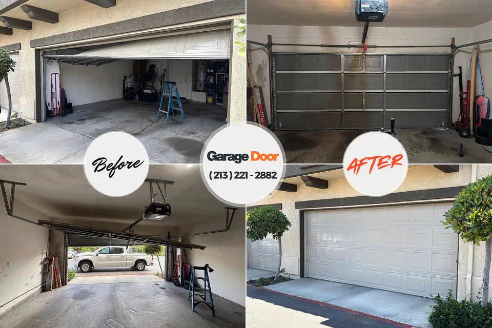 Before and after: garage door repair Marlow Heights, MD